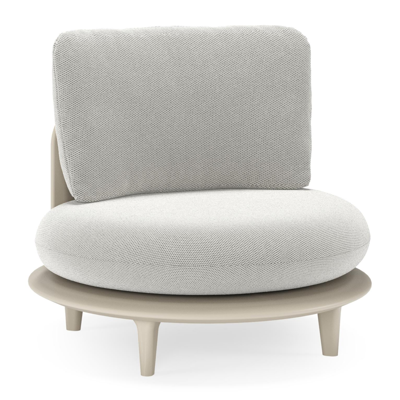 Bomero loungestoel in beige aluminium met lopi ash all weather sunbrella® luxe kussen