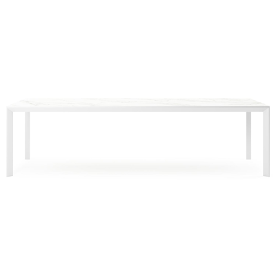 Malito tuintafel in wit aluminium en volkeramiek calacatta - L 280 x B 110 x H 75 cm