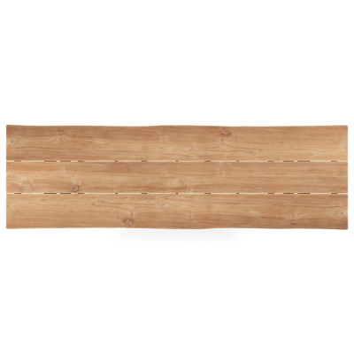 Portorivo tuintafel rechthoekig in zwart aluminium en teak - L 360 x B 107 x H 78 cm