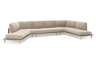 Boogvormige chaise longue rechts + 2-zit + chaise longue