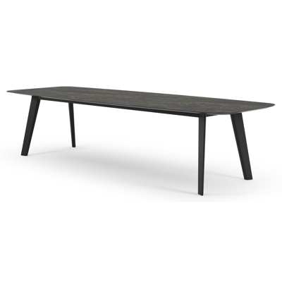 Table de jardin Lacrima en aluminium noir et céramique pleine black obsession - Lg 315 x Larg. 115 x H 74 cm