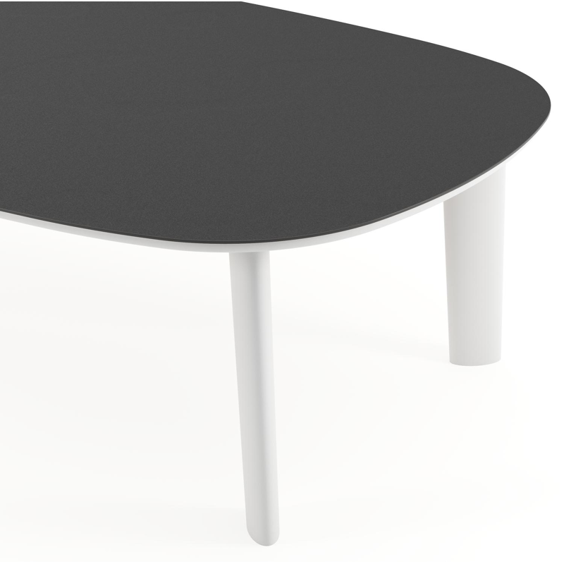 Table de jardin Amico bombo xl en aluminium blanc et céramique pleine Nero Black - Lg. 270 x Lrg. 148 x Haut. 73.5 cm