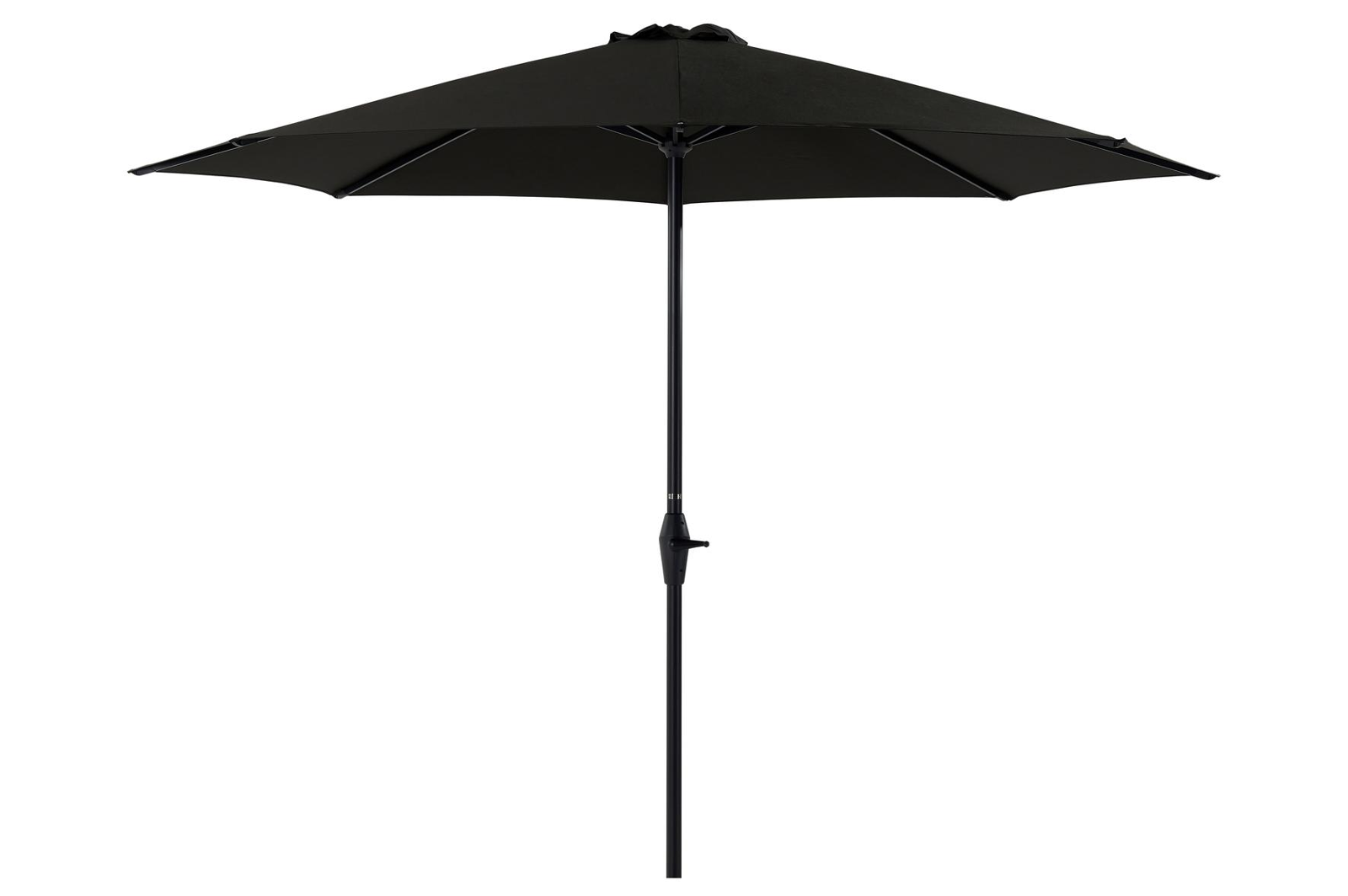 Viola staanparasol in zwart aluminium met zwart weather+ softtouch parasoldoek - Dia 350 cm (zonder voet)