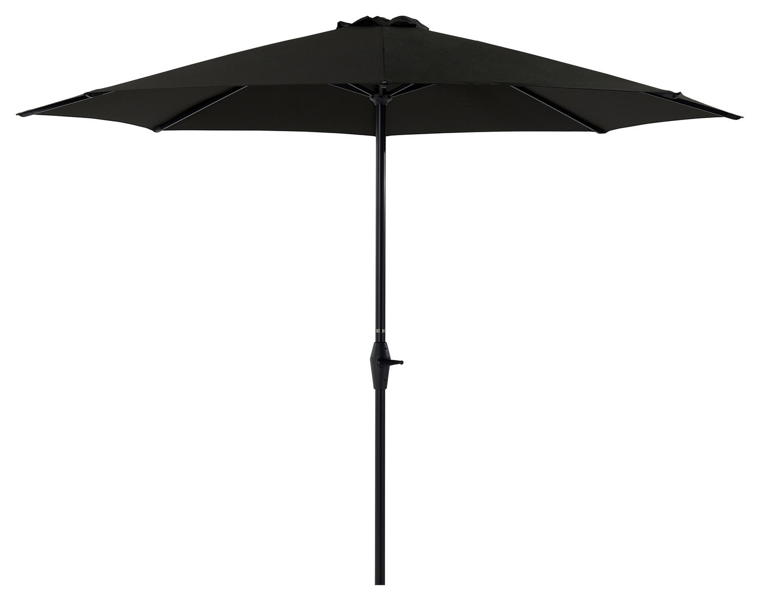 Viola staanparasol in zwart aluminium met zwart weather+ softtouch parasoldoek - Dia 350 cm (zonder voet)