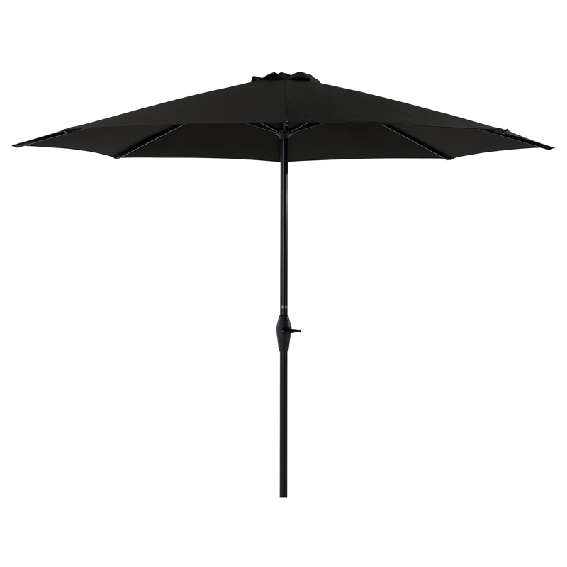 Viola staanparasol in zwart aluminium met zwart weather+ softtouch parasoldoek - Dia 350 cm (zonder voet)