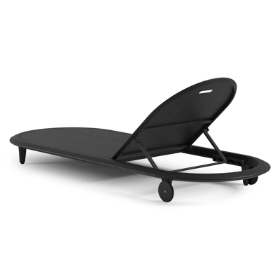Bomero verstelbaar ligbed in zwart aluminium met bora jungle all weather cosytica