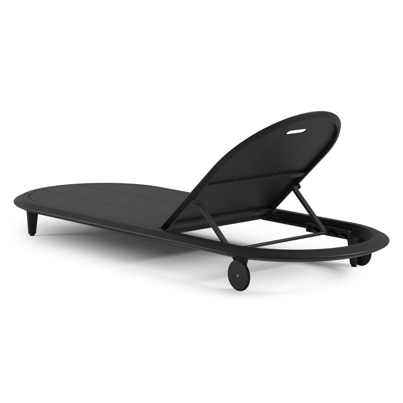 Bomero verstelbaar ligbed in zwart aluminium met soul optik all weather solica