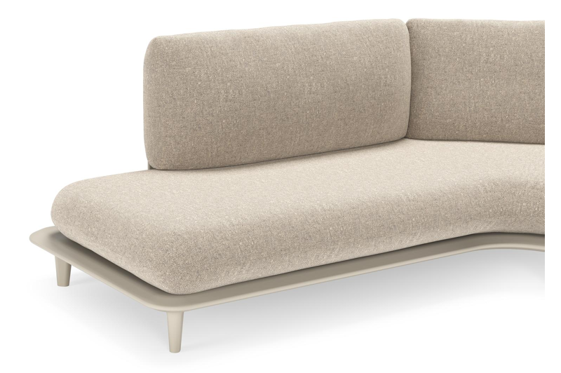 Bomero loungehoek in beige aluminium met chartres pewter all weather sunbrella® luxe kussen