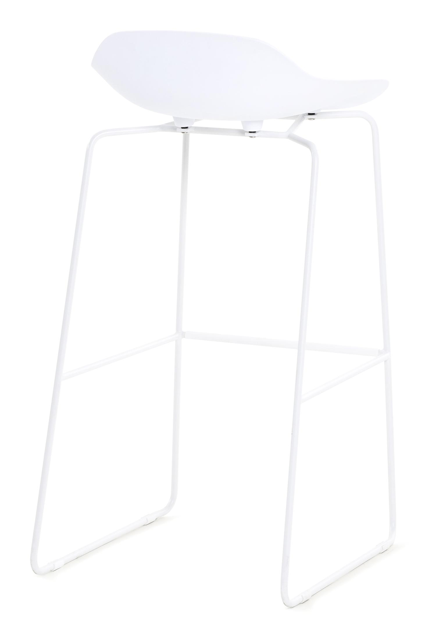 Verato barstoel in wit aluminium en wit kunststof
