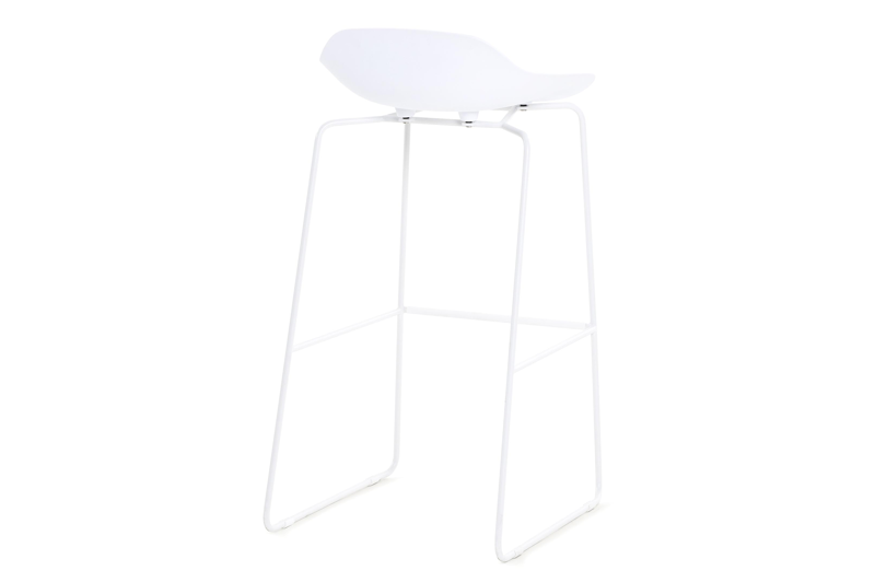Verato barstoel in wit aluminium en wit kunststof