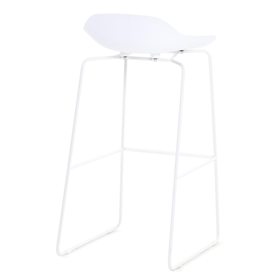 Verato barstoel in wit aluminium en wit kunststof