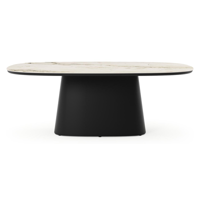 Amico tuintafel bombo xl in zwart aluminium en volkeramiek Colorado Dunes - L 210 x B 148 x H 73.5 cm