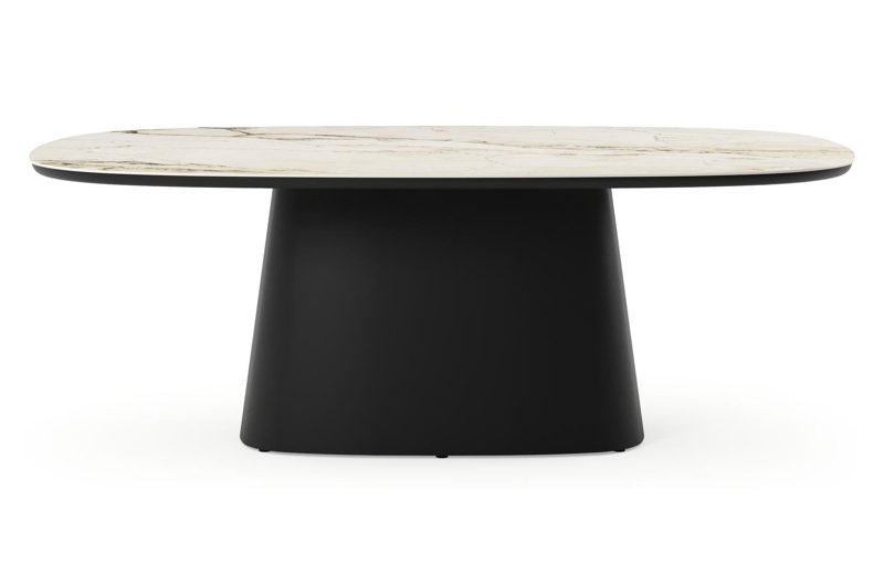 Amico tuintafel bombo xl in zwart aluminium en volkeramiek Colorado Dunes - L 210 x B 148 x H 73.5 cm