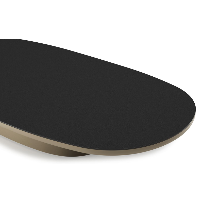 Amico loungetafel bombo in beige aluminium en volkeramiek Nero Black - L 171 x B 89 x H 24 cm