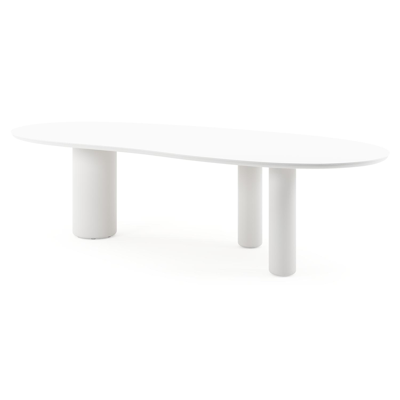 Amico tuintafel organisch in wit aluminium en volkeramiek Arctic White - L 280 x B 120 x H 73.5 cm