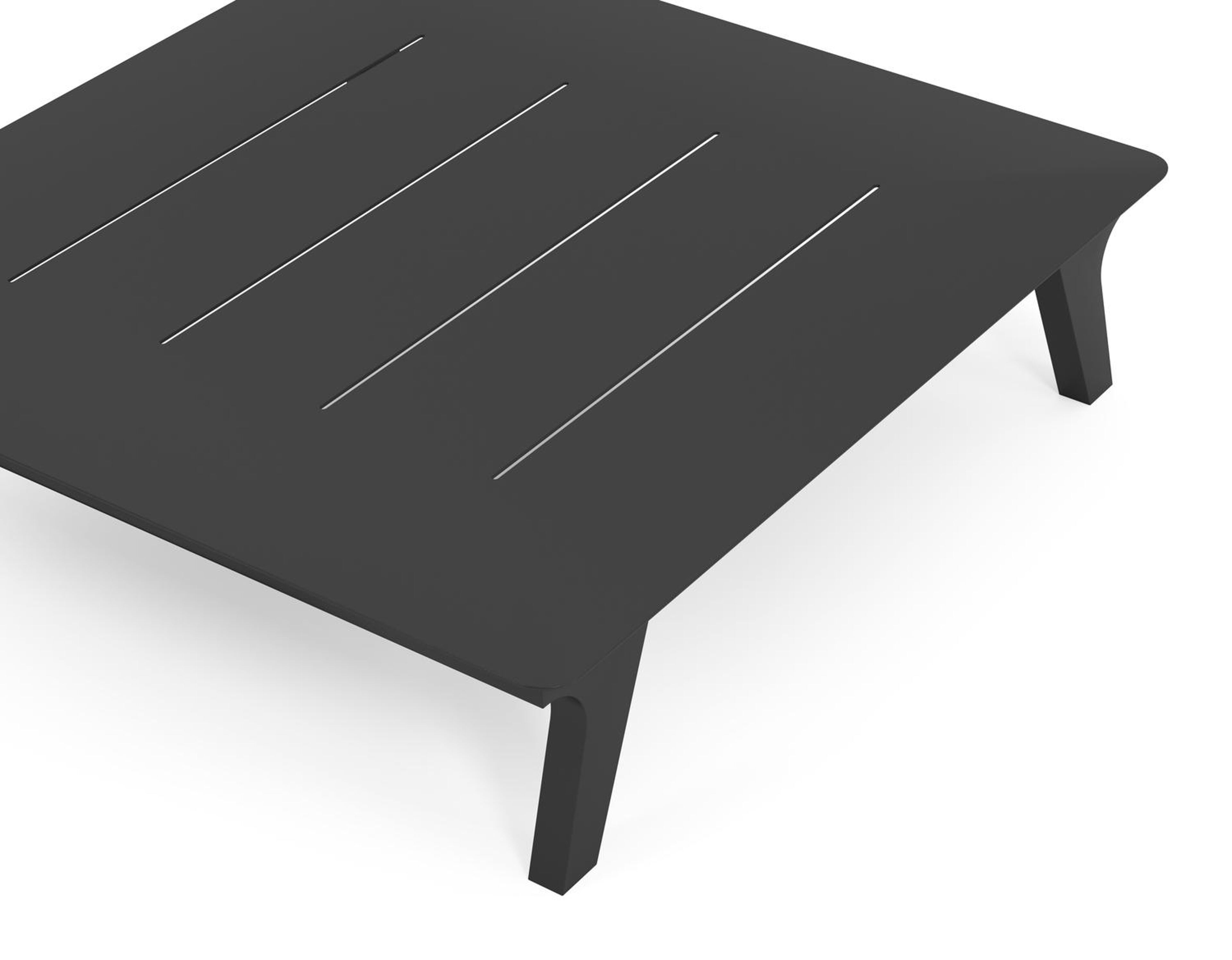 Bolzano loungetafel in zwart aluminium - L 83,5 x B 83,5 x H 20 cm