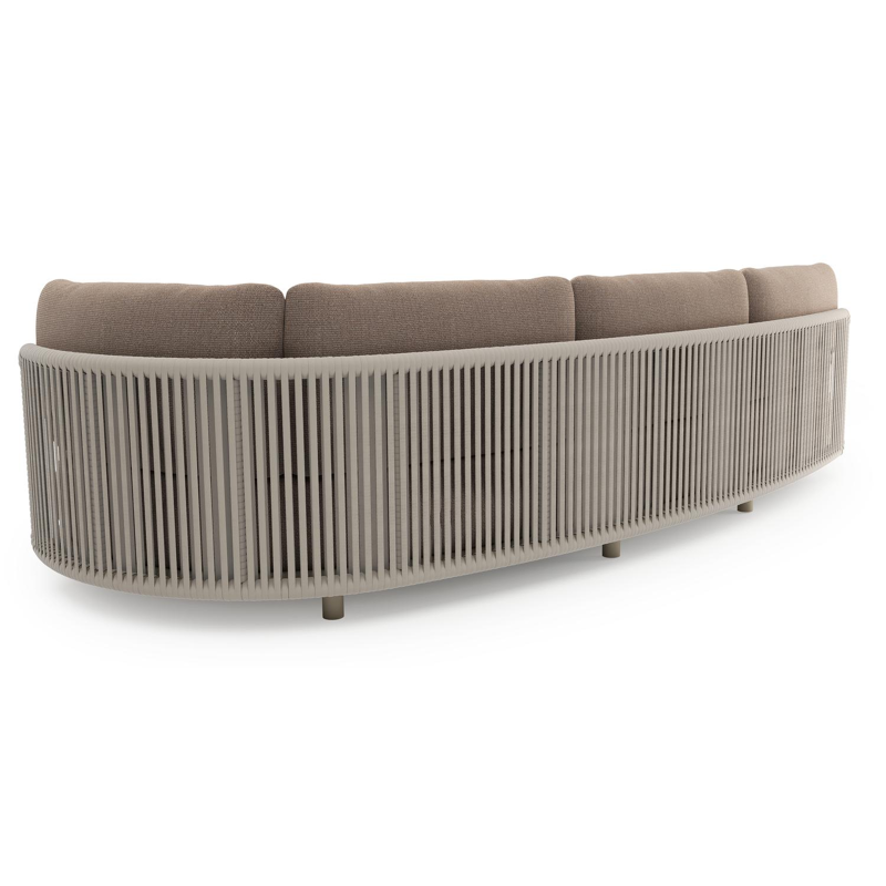 Lomano loungebank in beige aluminium met savane earth all weather sunbrella® luxe kussen