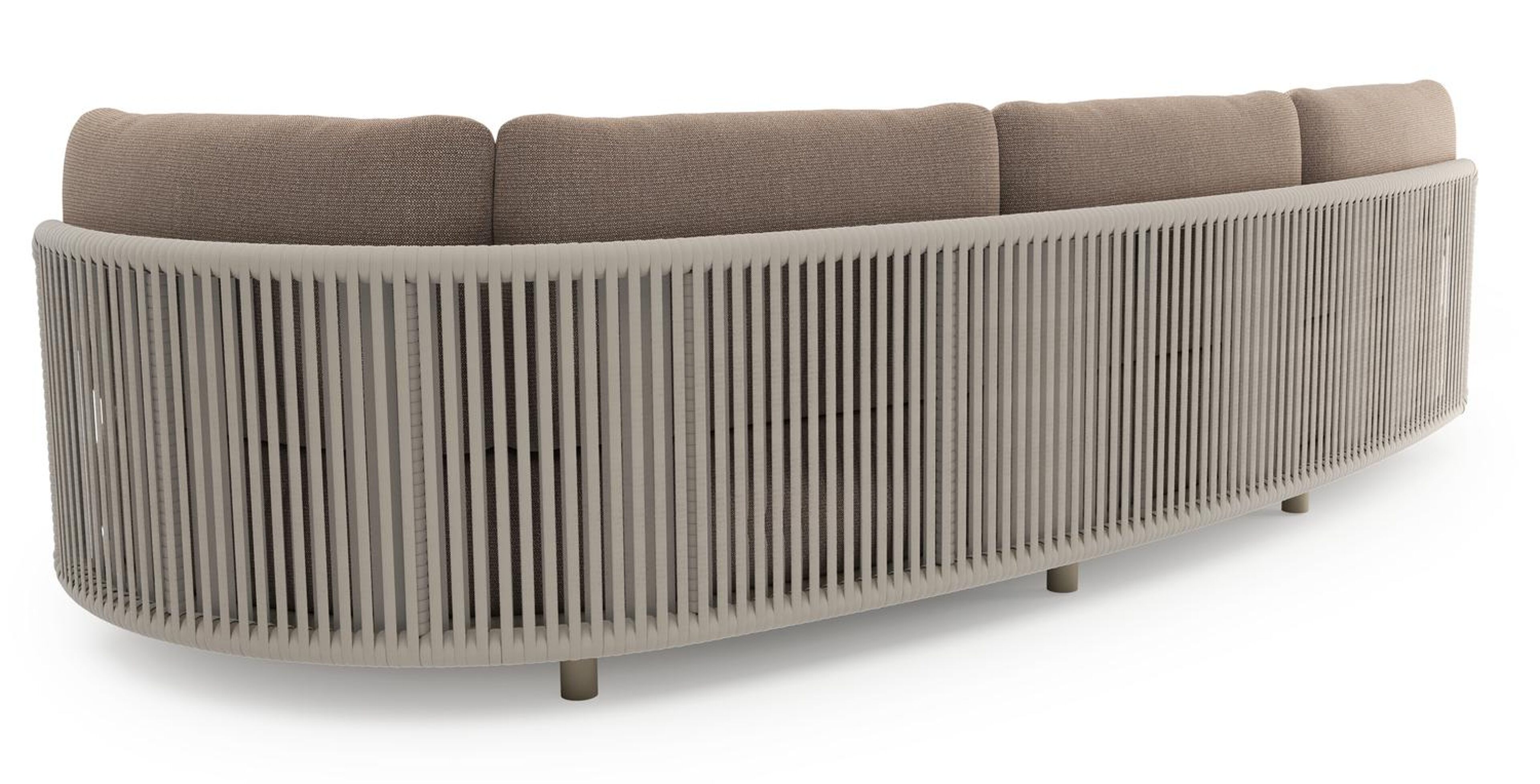 Lomano loungebank in beige aluminium met savane earth all weather sunbrella® luxe kussen