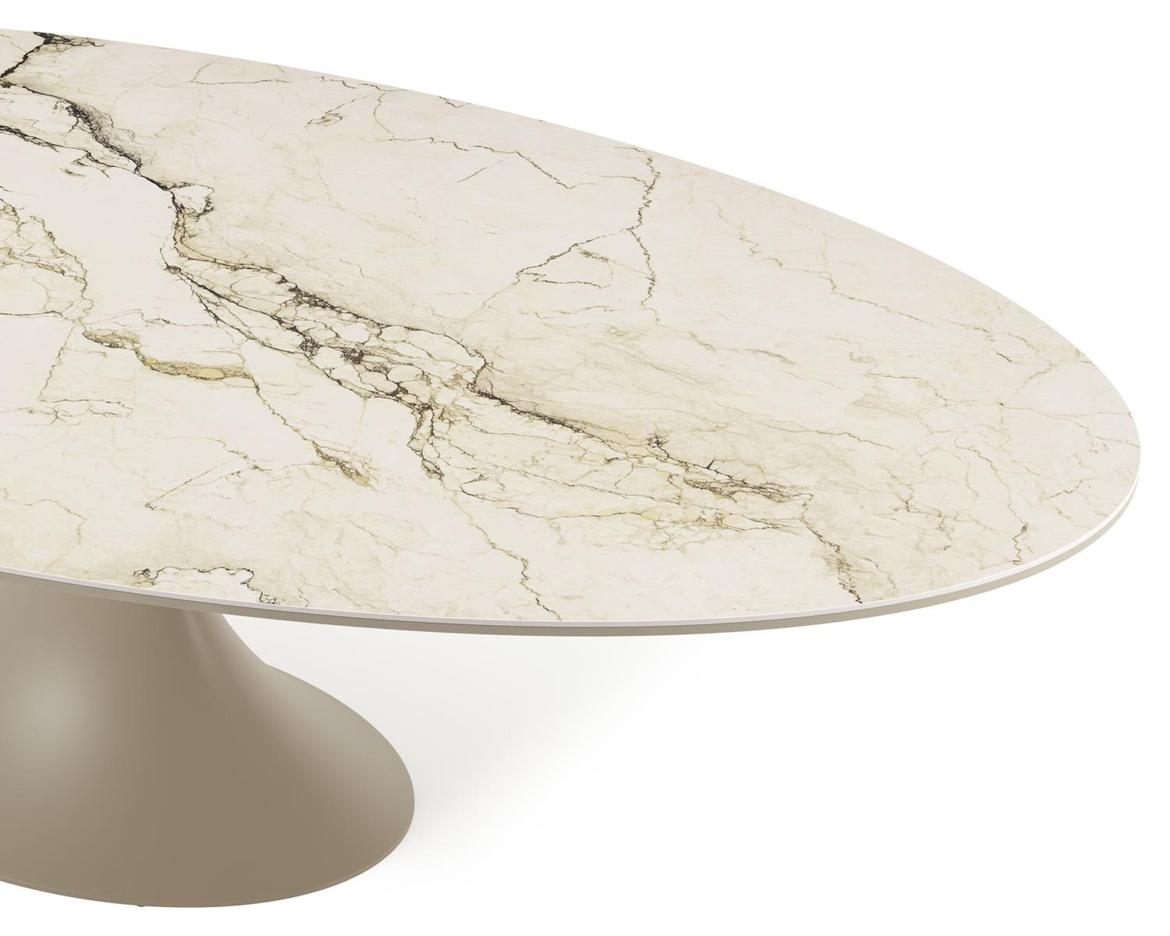 Fano tuintafel ovaal in beige aluminium en volkeramiek Colorado Dunes - L 290 x B 148 x H 75 cm