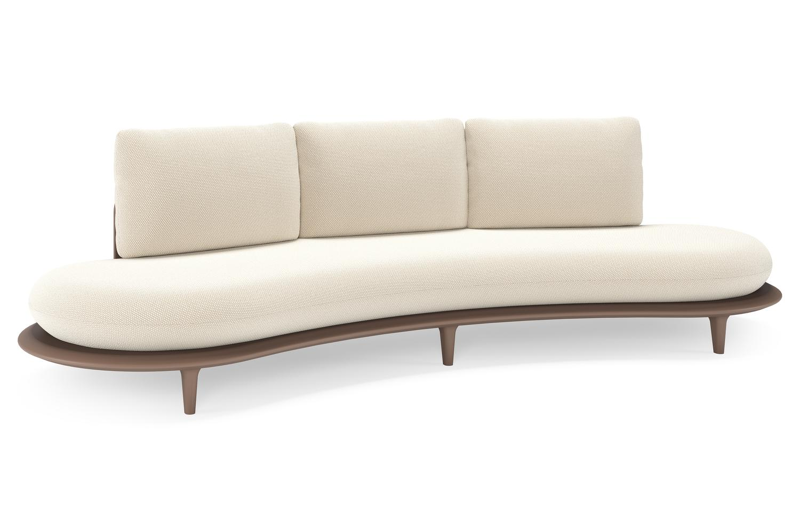 Bomero loungebank in taupe aluminium met althea off white all weather cosytica kussen