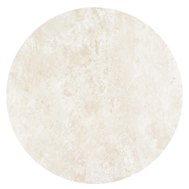 Fano tuintafel rond in wit aluminium en volkeramiek Rapolano dia. 85 cm