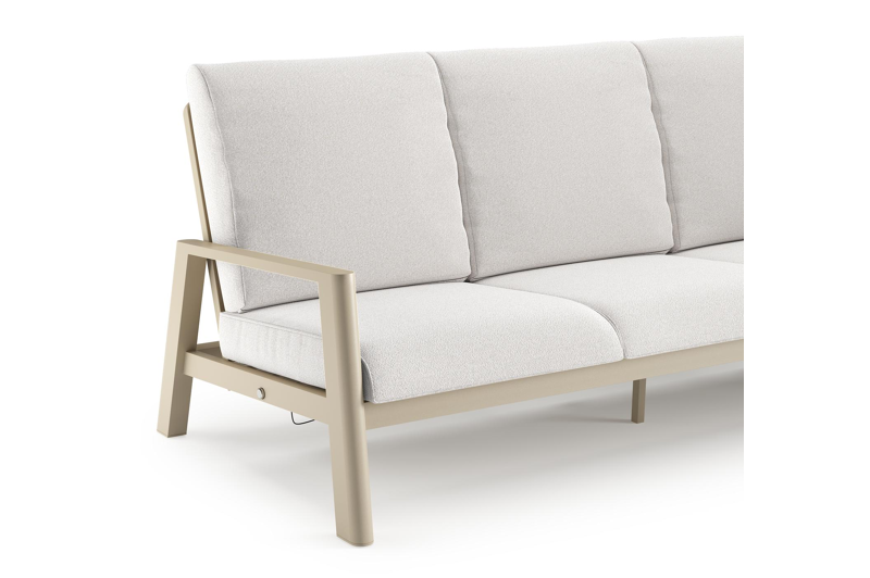 Cirello loungeset in beige aluminium met soul optik all weather solica kussen