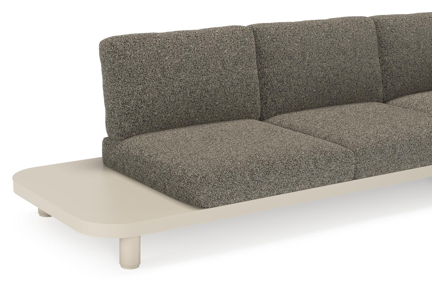 Salon de jardin d'angle Donato en aluminium beige et coussins en all weather cosytica marbella tunder