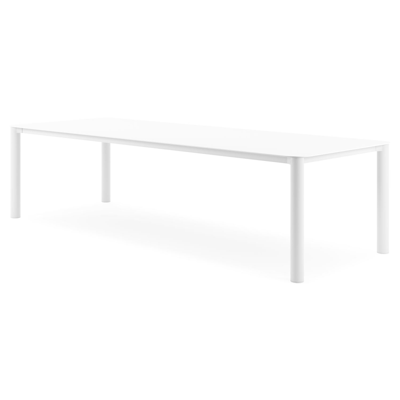 Orso tuintafel rechthoekig afgerond in wit aluminium en volkeramiek arctic white - L 290 x B 110 x H 73.5 cm