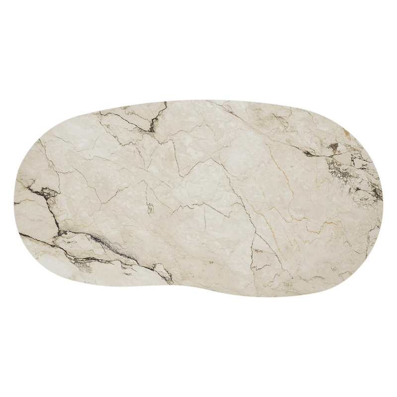 Amico loungetafel organisch in zwart aluminium en volkeramiek Colorado Dunes - L 170 x B 91 x H 25 cm