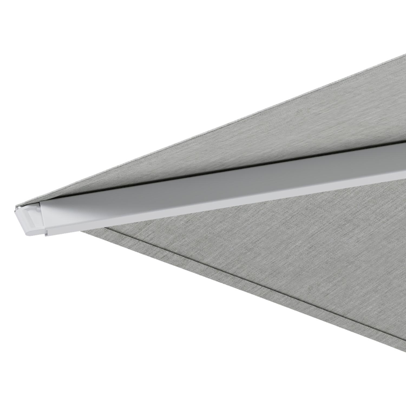 Solino staanparasol in wit aluminium met grijs all weather sunbrella® premium parasoldoek - L1 400 x L2 400 cm (zonder voet)