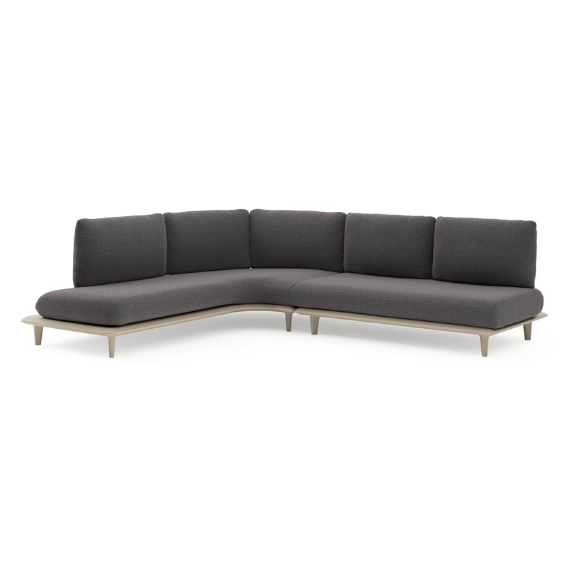 Bomero loungehoek in beige aluminium met firenze tunder all weather solica kussen