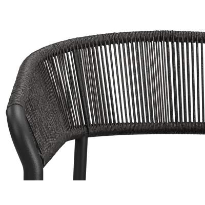 Calobra rechthoekige uitschuifbare tuinset in zwart aluminium en sintered stone crema minerale met 10 Zamora tuinstoelen