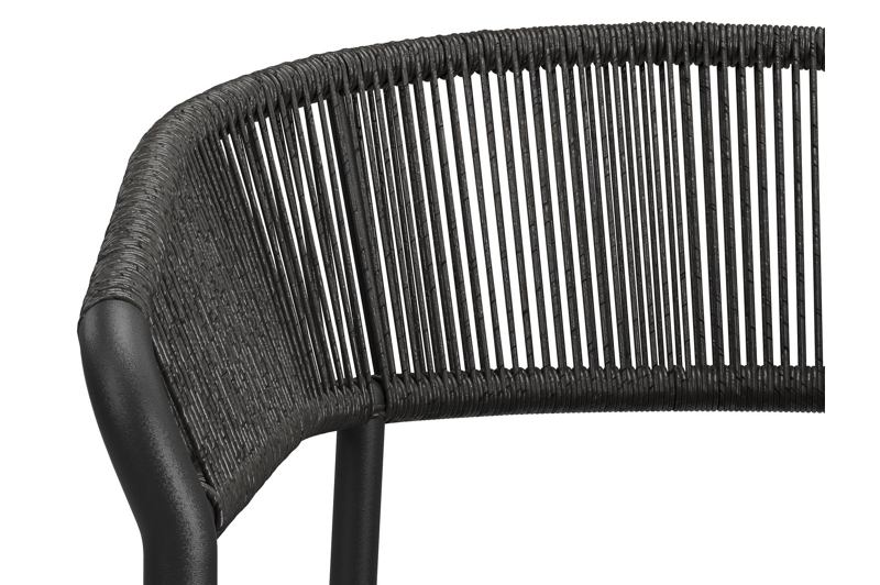 Calobra rechthoekige uitschuifbare tuinset in zwart aluminium en sintered stone crema minerale met 10 Zamora tuinstoelen