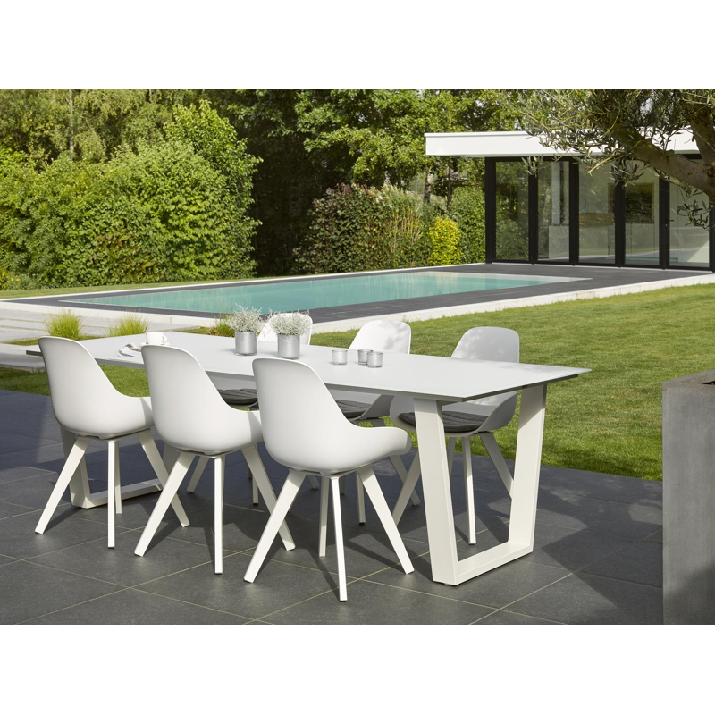Mesa tuinstoel in wit aluminium en wit kunststof
