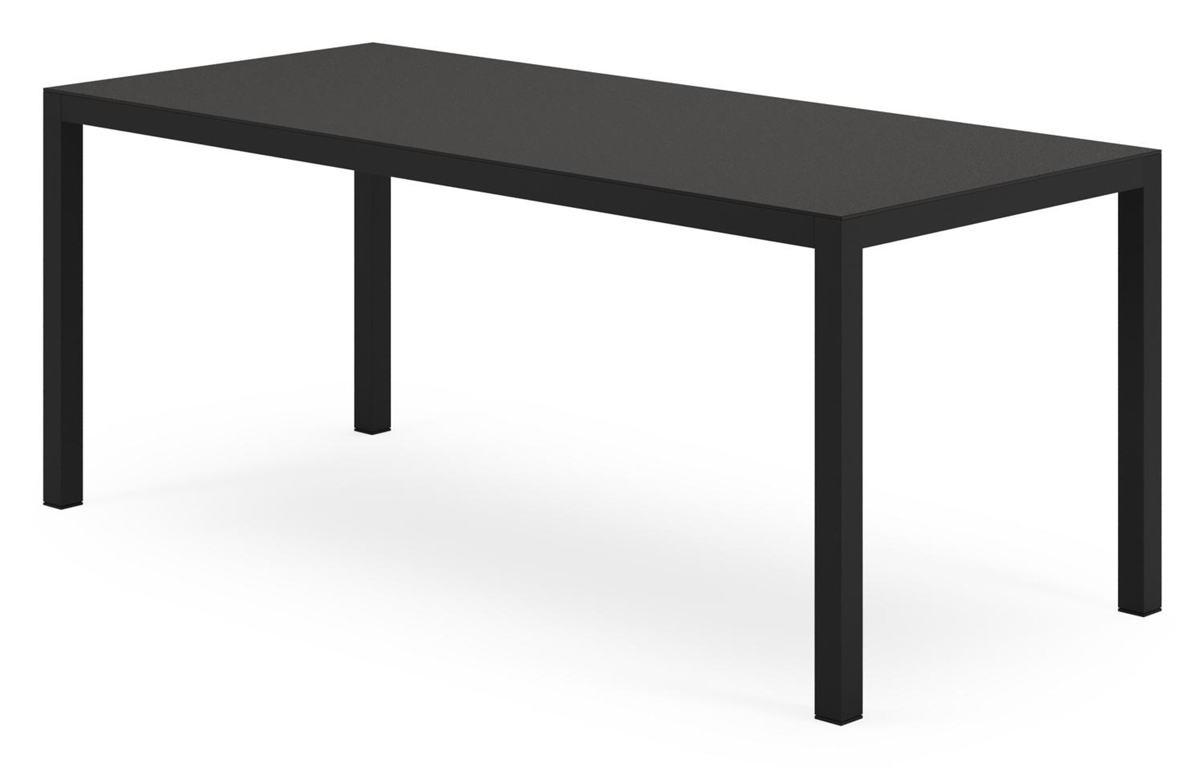 Table de jardin Feltro en aluminium noir et Notte sintered stone minérale - Lg. 180 x Lrg. 80 x Haut. 74 cm