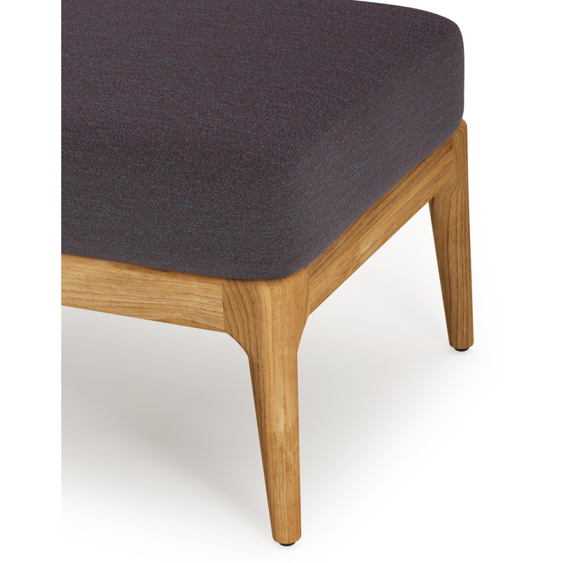 Orso poef in teak met Tundra Red all weather sunbrella® luxe kussen