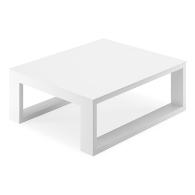 Table intermédiaire Verato en aluminium blanc - Lg 73 x larg. 88 x H 32 cm