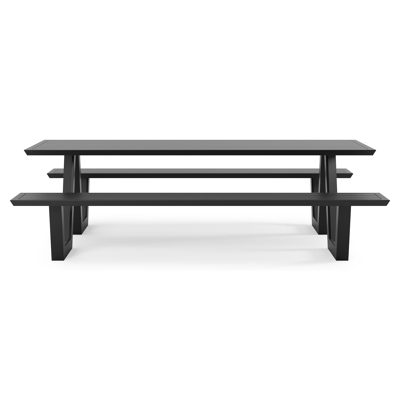 Sevilla picknicktafel in zwart aluminium - L 240 x B 175,5 x H 71 cm