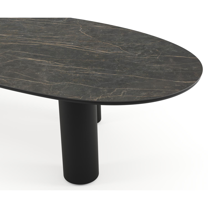 Amico tuintafel mango in zwart aluminium en volkeramiek Black Obsession - L 320 x B 140 x H 73.5 cm