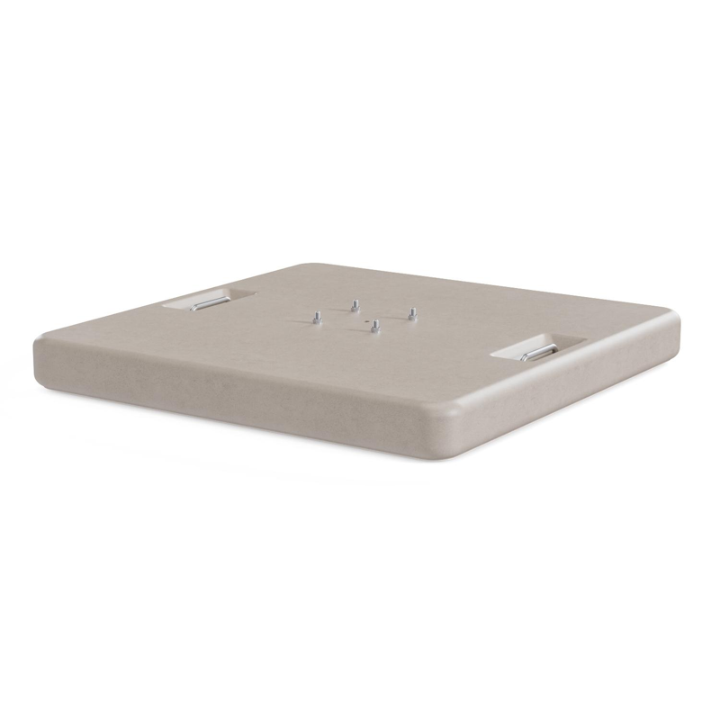 Avola zweefparasol met tiltfunctie in beige aluminium en Natte Linen Chalk Sunbrella Premium parasoldoek - L1 200 x L2 300 cm met parasolvoet Pedito 120 kg