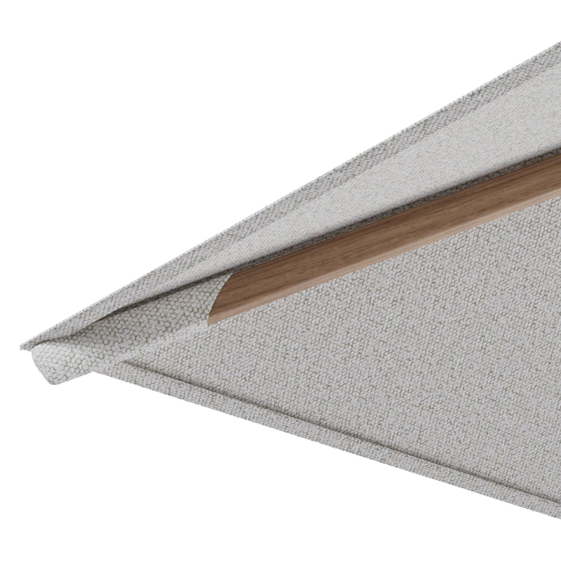 Parasol pendant Rufina avec fonction tilt en aluminium aspect de bois et toile de parasol en All Weather Solica Ego Birch  - Lg.1 300 x Lg.2 300 cm (sans pied de parasol