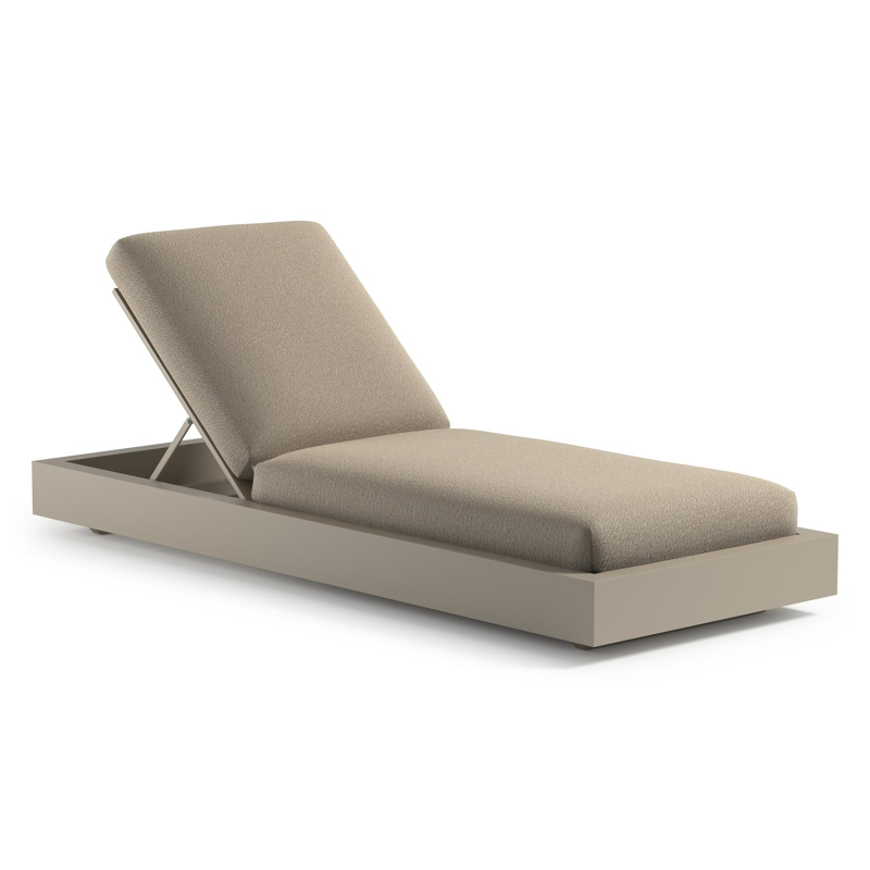 Como verstelbaar ligbed in beige aluminium met marbella sand all weather cosytica