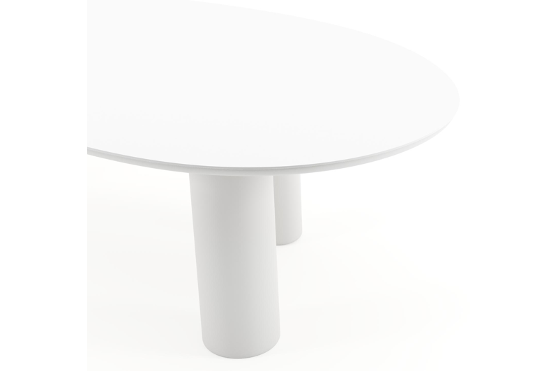 Amico tuintafel mango in wit aluminium en volkeramiek Arctic White - L 260 x B 130 x H 73.5 cm