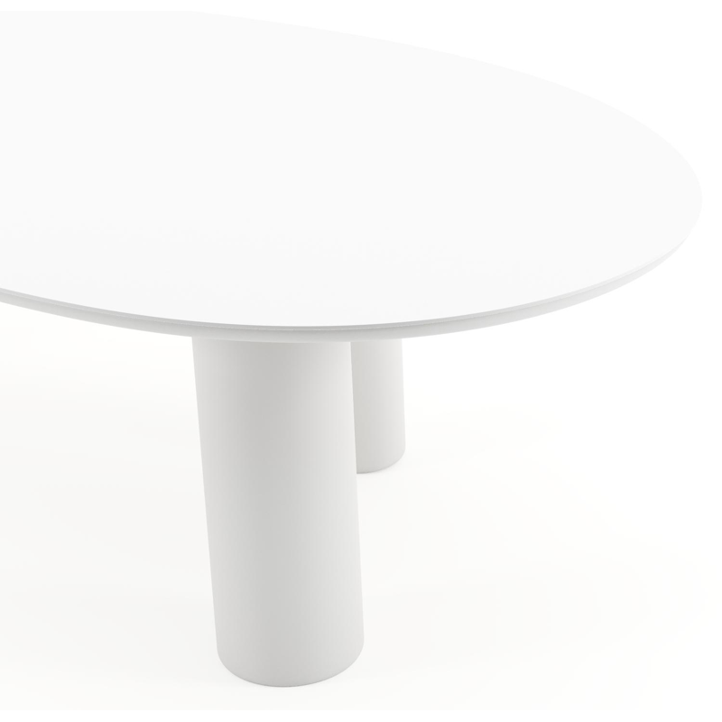 Amico tuintafel mango in wit aluminium en volkeramiek Arctic White - L 260 x B 130 x H 73.5 cm