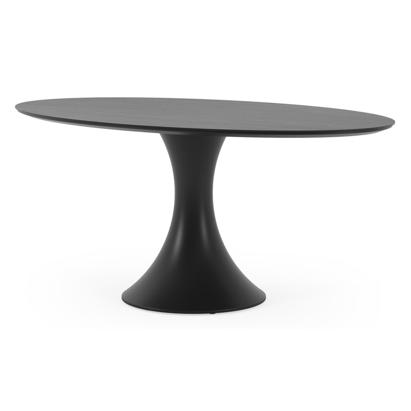 Fano tuintafel ovaal in zwart aluminium en volkeramiek basalt black - L 180 x B 110 x H 75 cm