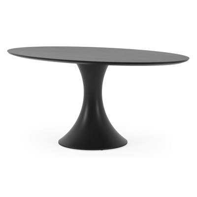 Fano tuintafel ovaal in zwart aluminium en volkeramiek basalt black - L 180 x B 110 x H 75 cm