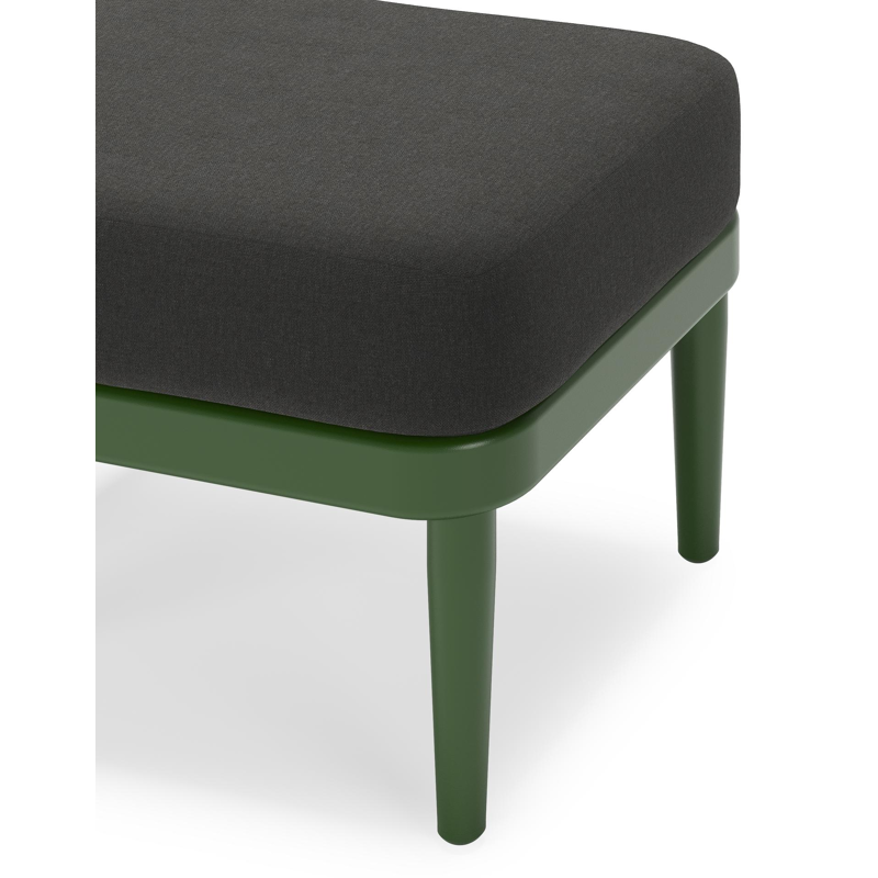 Orso poef in groen aluminium met Natte Sooty all weather sunbrella® luxe kussen