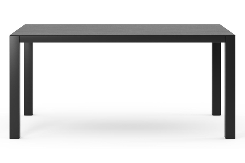 Como tuintafel in zwart aluminium en volkeramiek basalt black - L 160 x B 100 x H 75 cm