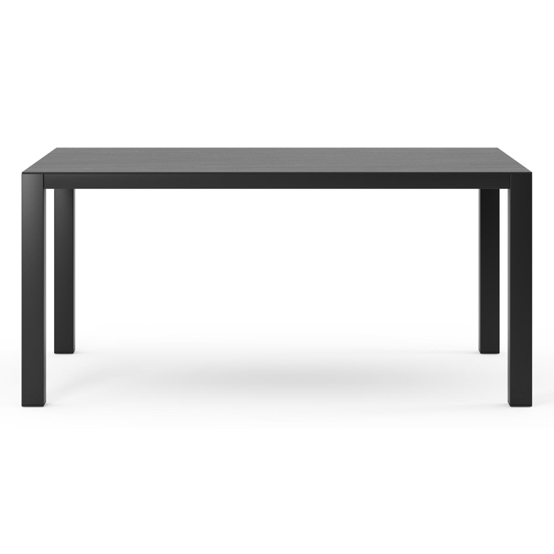 Como tuintafel in zwart aluminium en volkeramiek basalt black - L 160 x B 100 x H 75 cm