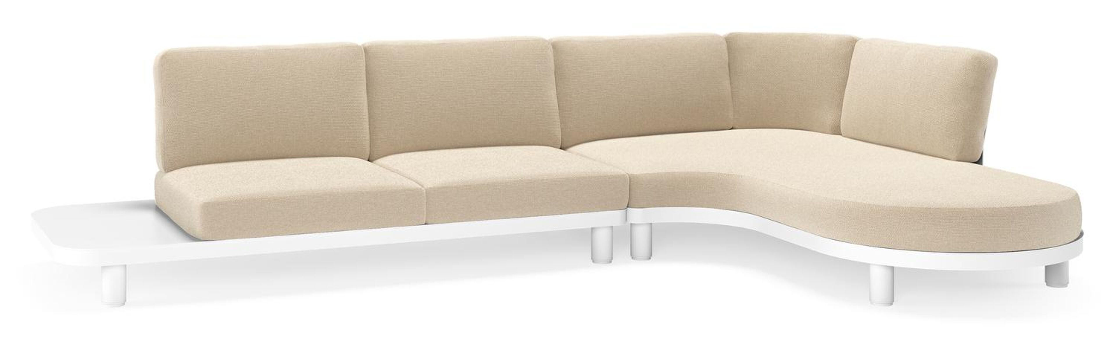 Donato loungehoek in wit aluminium met all weather cosytica Althea Chalk kussen